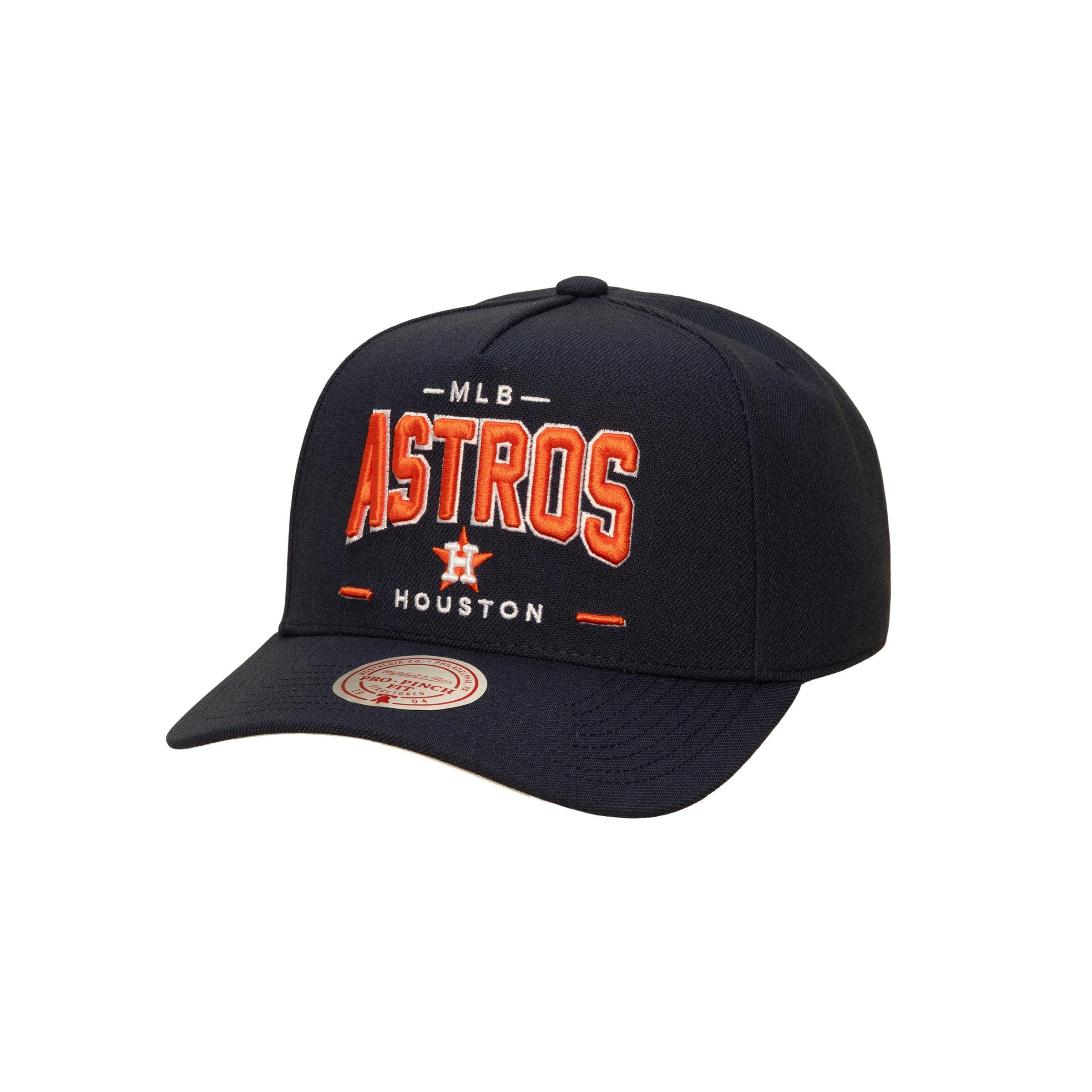 Mitchell & Ness Houston Astros Front Pitch Snapback Hat  -  Navy - NAVY